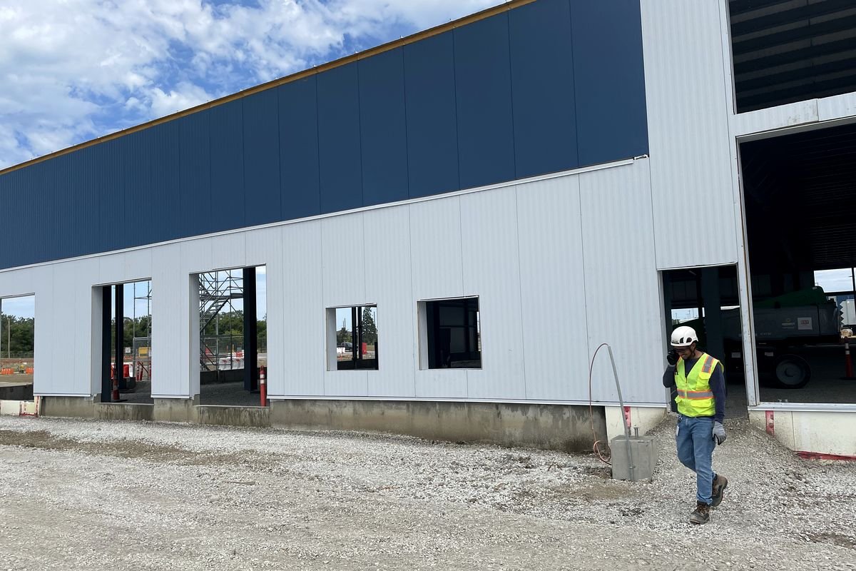 Completed exterior — pre-engineered metal building project